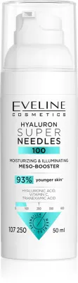Сыворотка для лица Eveline Cosmetics Hyaluron Super Needles 100 с гиалуроновой кислотой, с витамином C, 50 мл