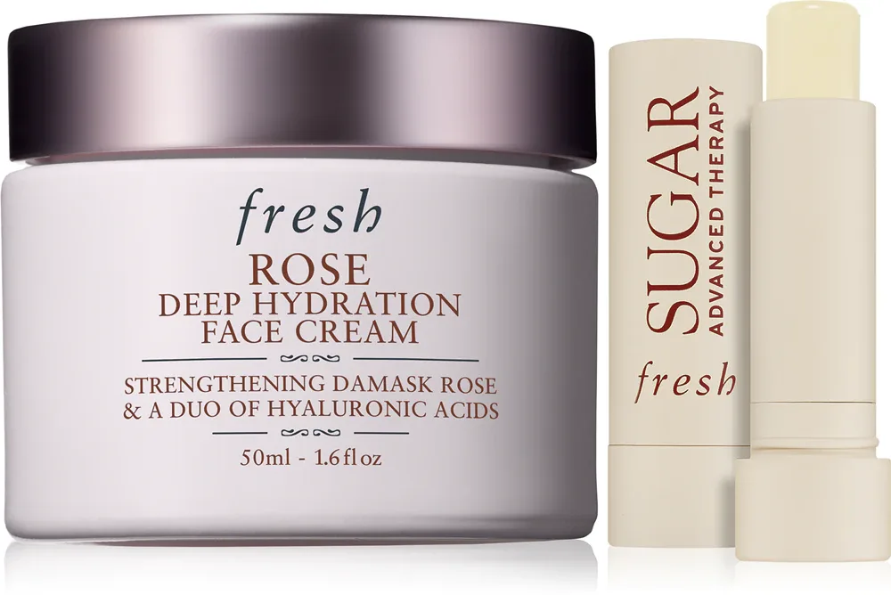 Набор средств для ухода за лицом fresh Rose Soy Skincare Set с кремом и бальзамом для губ, 1 шт