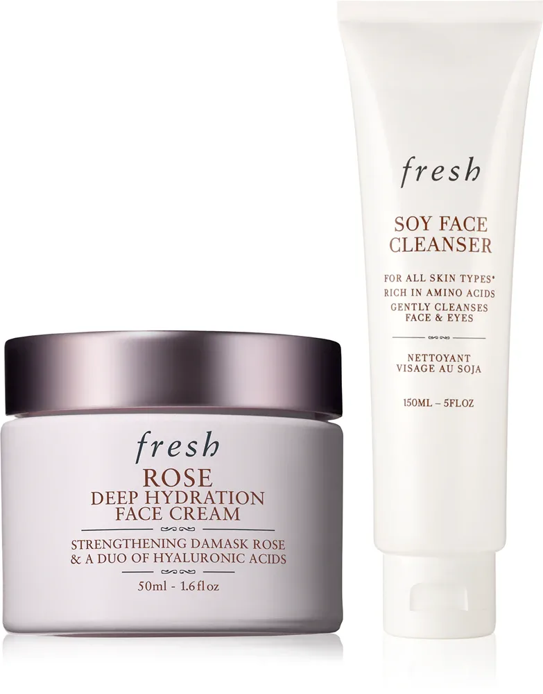 Набор средств для ухода за лицом fresh Rose Sugar Care Set с кремом и очищающим гелем, 1 шт