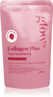 Коллаген в порошке Glow25 Collagen Plus Typ Strawberry со вкусом клубники, 450 г smak Strawberry