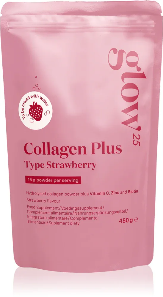 Коллаген в порошке Glow25 Collagen Plus Typ Strawberry со вкусом клубники, 450 г smak Strawberry