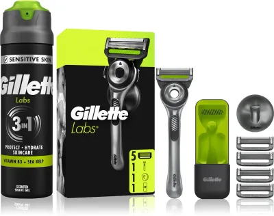 Набор для бритья Gillette Labs с пеной-гелем и сменными лезвиями, 1 шт