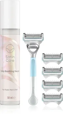 Набор для бритья Gillette Venus For Pubic Hair Skin для зоны бикини, со смягчающей сывороткой, 1 шт