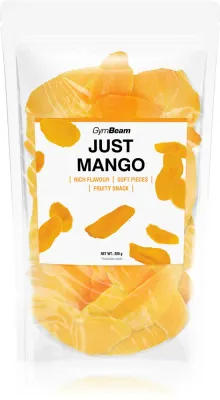 Сушёное манго GymBeam Just Mango, ломтики, натуральный перекус, 200 г
