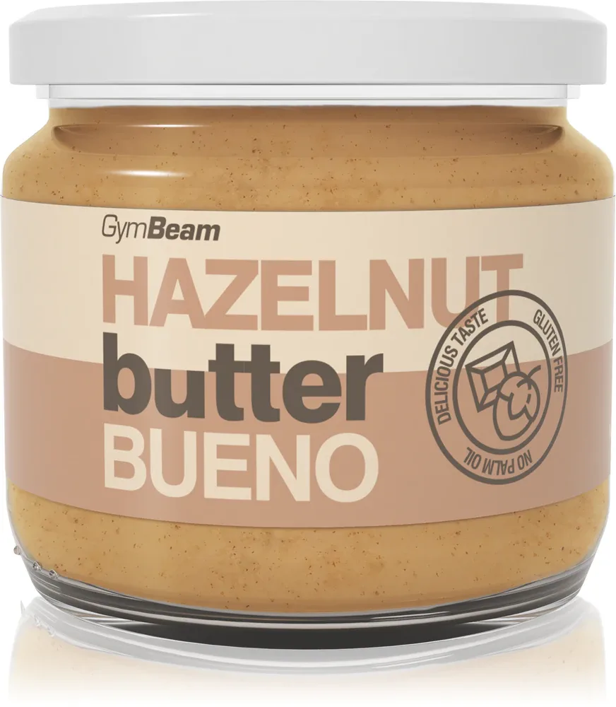 Ореховая паста GymBeam Bueno Hazelnut Butter, с фундуком и белым шоколадом, 340 г