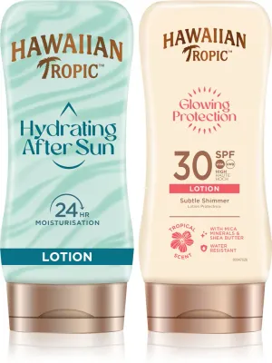 Набор для загара Hawaiian Tropic Glowing Protection Glowin Protection молочко SPF 30 и бальзам после загара, 1 шт
