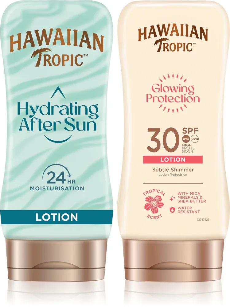 Набор для загара Hawaiian Tropic Glowing Protection Glowin Protection молочко SPF 30 и бальзам после загара, 1 шт