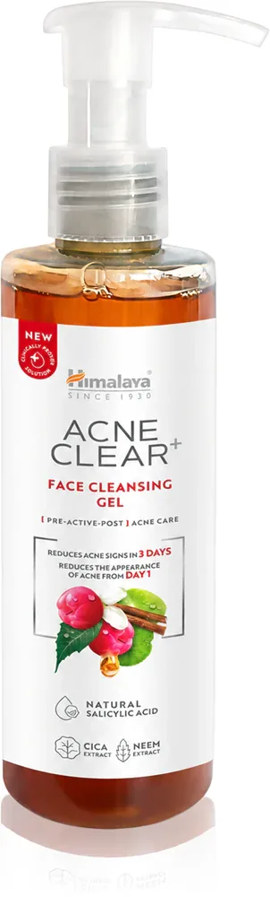 Гель для очищения кожи лица Himalaya Herbals Acne Clear+ Face Cleasing Gel с салициловой кислотой, с помпой, 200 мл