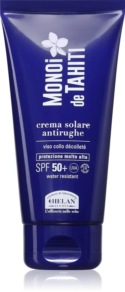 Крем солнцезащитный для лица Helan MONOI de TAHITI Sun Cream SPF50+ увлажняющий, для лица и тела, 75 мл SPF 50+