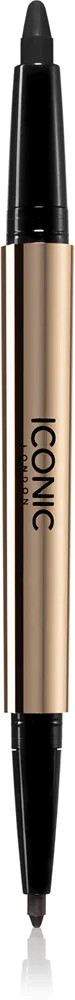 Карандаш для глаз ICONIC London Smokey Eye Duo Kajal стойкий, насыщенного цвета, 0,85 г, оттенок Midnight Black