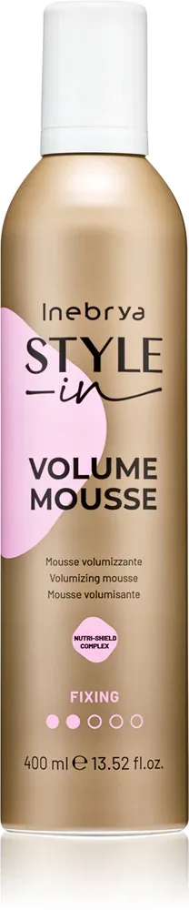 Пенка для укладки волос Inebrya Style-In Volume Mousse для объёма, средней фиксации, 400 мл