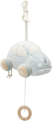 Игрушка подвесная JOLLEIN On The Go Musical Hanger детская с мелодией, белая с синим, 1 шт 0m+