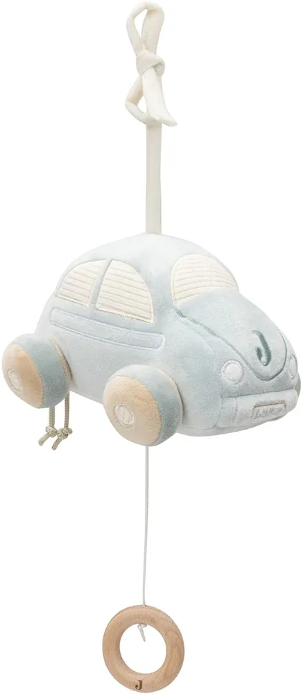 Игрушка подвесная JOLLEIN On The Go Musical Hanger детская с мелодией, белая с синим, 1 шт 0m+