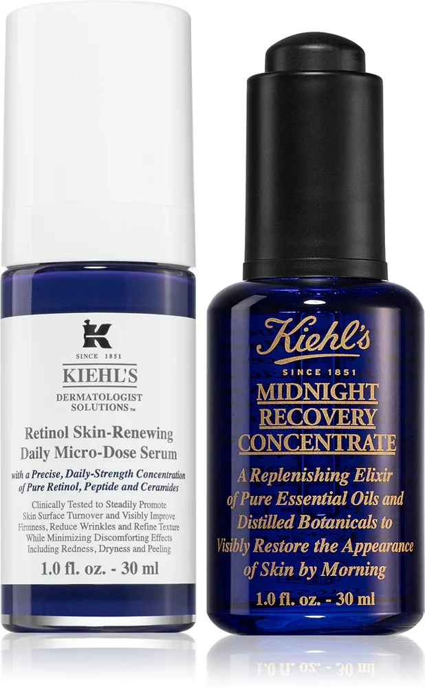 Kiehl's Anti Wrinkle Heroes - Набор сывороток для лица Anti Wrinkle Heroes с ретинолом и ночная восстанавливающая, 1 шт