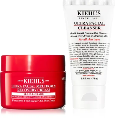 Kiehl's Ultra Facial Recovery Hydration Ritual - Набор для ухода за лицом Ultra Facial Recovery Hydration Ritual крем и очищающий гель, 1 шт