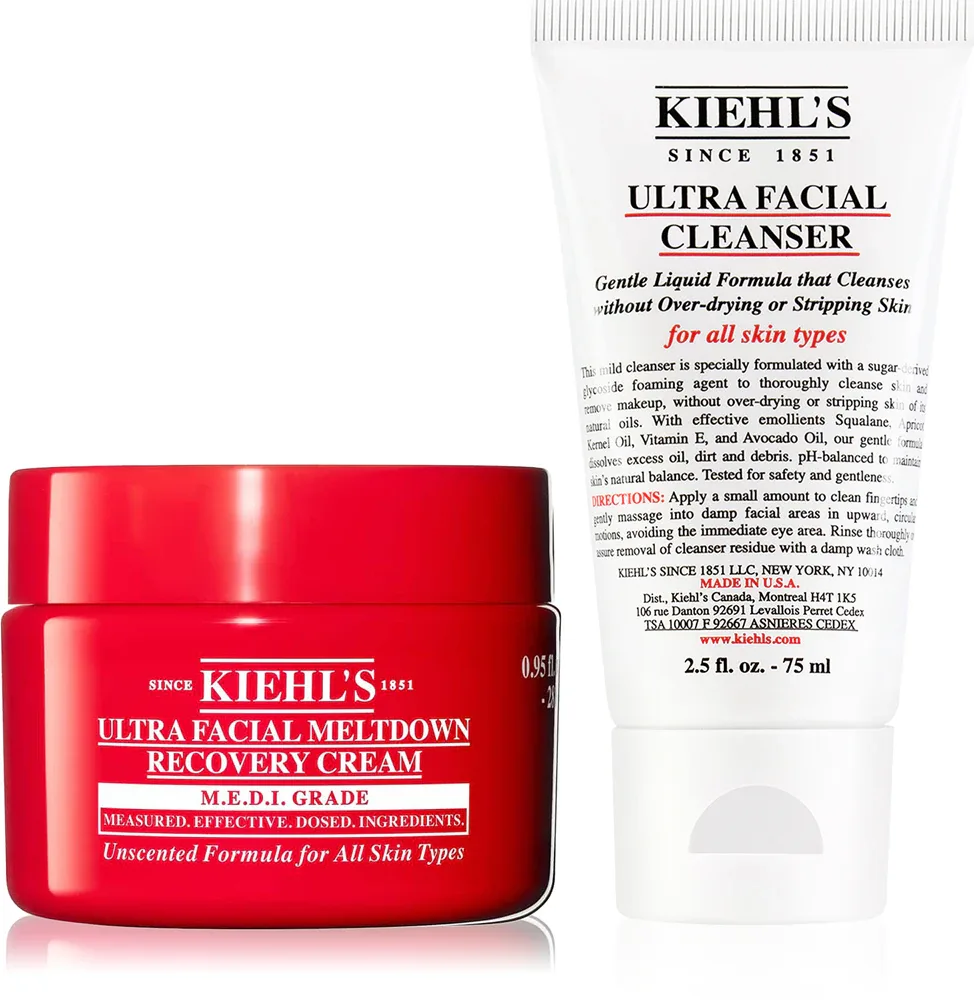 Kiehl's Ultra Facial Recovery Hydration Ritual - Набор для ухода за лицом Ultra Facial Recovery Hydration Ritual крем и очищающий гель, 1 шт