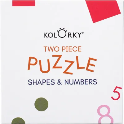 Игрушка-пазл детская Kolorky Puzzle Two Piece Shapes Numbers развивающая, 10 шт