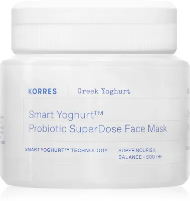 Маска для лица Korres Smart Yoghurt Probiotic SuperDose Face Mask с пробиотиками и пребиотиками, 100 мл
