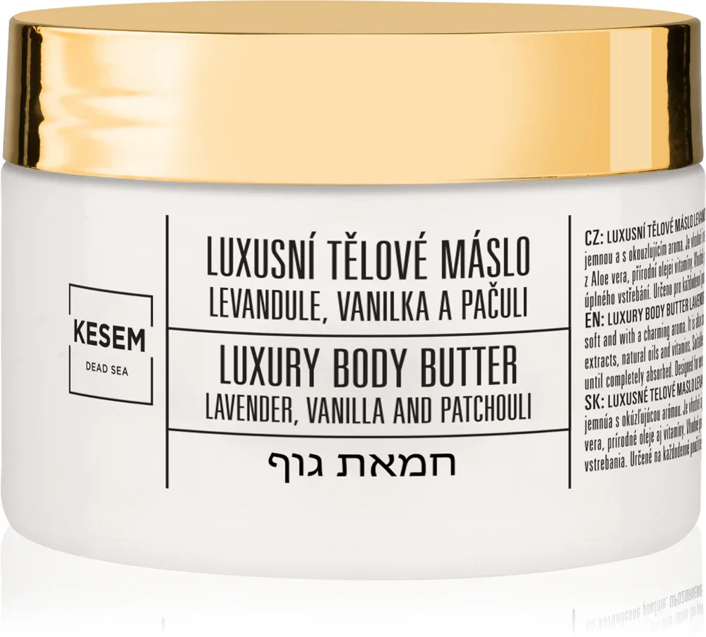 Масло для тела KESEM Luxury Body Butter Lavender, Vanilla Patchouli с маслом ши и миндальным маслом, 350 мл levandule, vanilka a pačuli