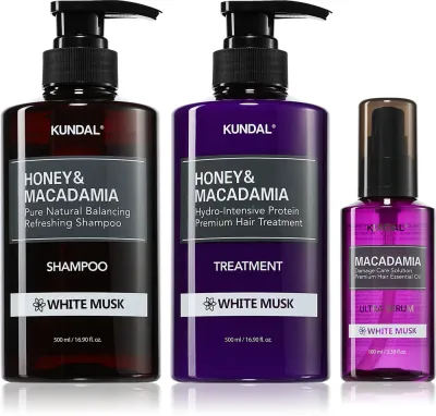 Набор для ухода за волосами KUNDAL Honey Macadamia White Musk для сухих и повреждённых волос, 1 шт