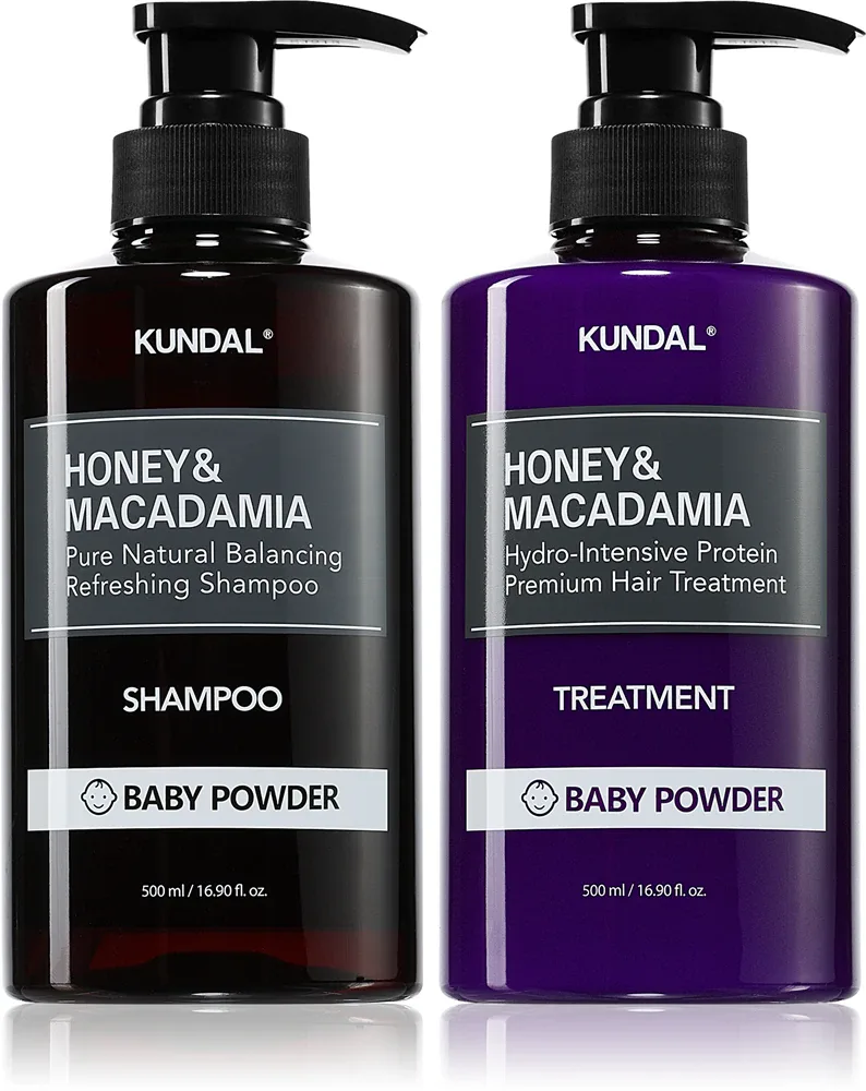 Набор для ухода за волосами KUNDAL Honey Macadamia Baby Powder шампунь и уход, 1 шт