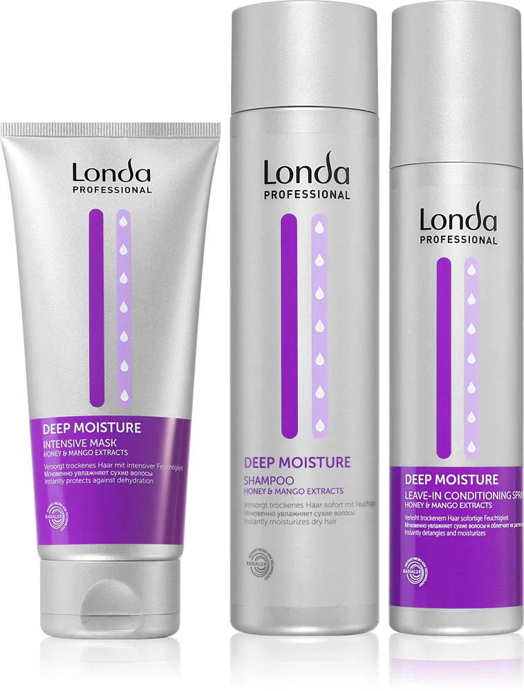 Набор для ухода за сухими волосами Londa Professional Deep Moisture Set, шампунь, маска и кондиционер, 3 шт