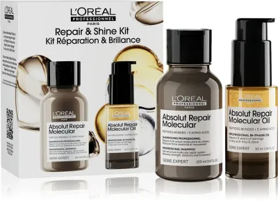 L’Oréal Professionnel Serie Expert Absolut Repair Molecular - Набор для повреждённых волос L’Oreal Professionnel Serie Expert Absolut Repair Molecular с шампунем и маслом, дорожный
