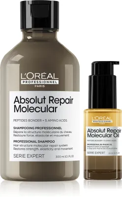 L’Oréal Professionnel Serie Expert Absolut Repair Molecular - Набор для повреждённых волос L’Oreal Professionnel Serie Expert Absolut Repair Molecular с шампунем и маслом, 1 шт, 1 шт