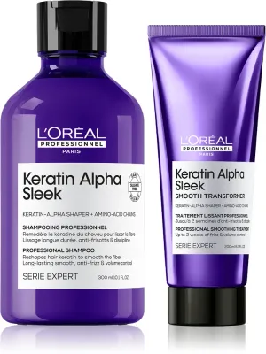 L’Oréal Professionnel Serie Expert Keratin Alpha Sleek - Набор для волос L’Oreal Professionnel Serie Expert Keratin Alpha Sleek для гладкости, с шампунем и уходом, 1 шт, 1 шт