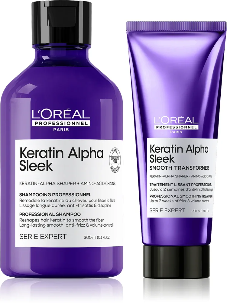 L’Oréal Professionnel Serie Expert Keratin Alpha Sleek - Набор для волос L’Oreal Professionnel Serie Expert Keratin Alpha Sleek для гладкости, с шампунем и уходом, 1 шт, 1 шт