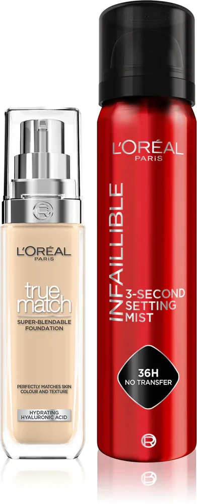 L’Oréal Paris Make-up Set - Набор для макияжа L’Oreal Paris Make-up Set тональный флюид и фиксирующий спрей, 2 шт, 2 шт