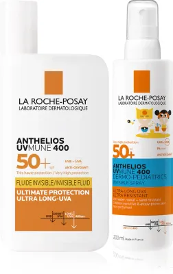 Набор солнцезащитных средств La Roche-Posay Anthelios UVMUNE 400 спрей и флюид SPF 50+, 1 шт