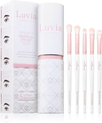 Набор кистей для макияжа Luvia Cosmetics Prime Vegan Candy из пяти кистей, в подарочной упаковке, 5 шт