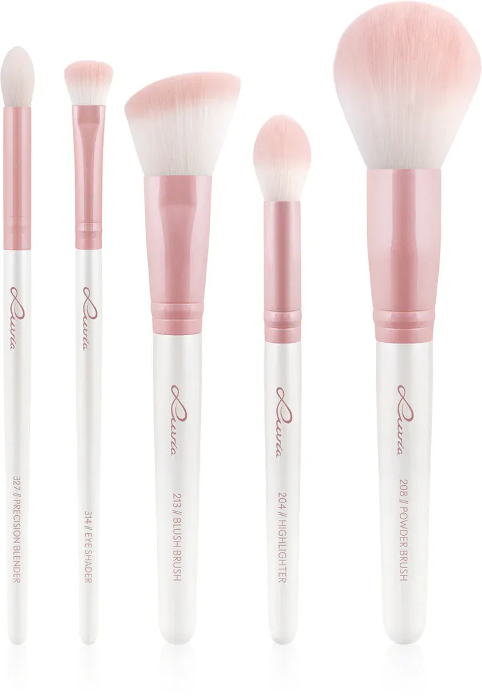 Набор кистей для макияжа Luvia Cosmetics Daily Essentials с дорожным чехлом, с синтетическим ворсом, 6 шт