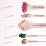 Набор кистей для макияжа Luvia Cosmetics Daily Essentials с дорожным чехлом, с синтетическим ворсом, 6 шт — фото 2