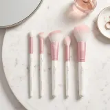 Набор кистей для макияжа Luvia Cosmetics Daily Essentials с дорожным чехлом, с синтетическим ворсом, 6 шт — фото 3