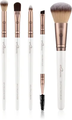 Набор кистей для макияжа Luvia Cosmetics Daily Selection с дорожным чехлом, с длинным мягким ворсом, 6 шт Prime Vegan