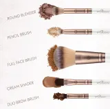 Набор кистей для макияжа Luvia Cosmetics Daily Selection с дорожным чехлом, с длинным мягким ворсом, 6 шт Prime Vegan — фото 2