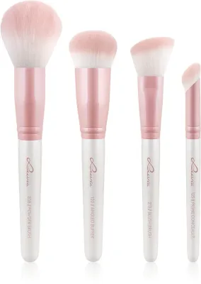 Набор кистей для макияжа Luvia Cosmetics Flawless Face Set с дорожным чехлом, для кремовых и пудровых средств, 5 шт