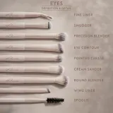 Набор кистей для макияжа глаз Luvia Cosmetics All Eye Want Nude Aura из восьми кистей, для кремовых, жидких и пудровых теней, 8 шт — фото 2