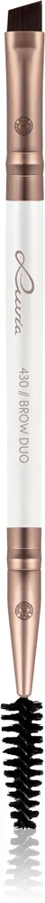Кисть для бровей двусторонняя Luvia Cosmetics Elegance Brow Duo со щёточкой, с синтетическим ворсом, 1 шт