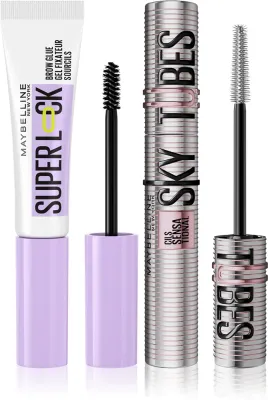 MAYBELLINE NEW YORK Lash Sensational - Набор для бровей и ресниц Maybelline Lash Sensational тушь и фиксирующий гель, 2 шт, 2 шт