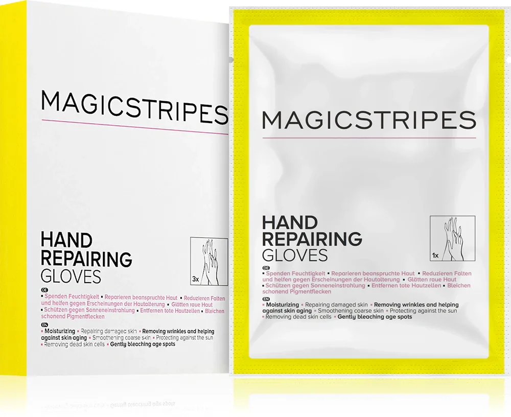 Перчатки для рук MAGICSTRIPES Hand Repairing Gloves восстанавливающие, с маслом ши и коллагеном, 3 шт