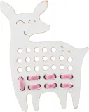Деревянная шнуровка Milin Big Wooden Lacing Toy Little Deer Emily развивающая, складная, 1 шт 18 cm x 13 cm x 0,7 cm — фото 2
