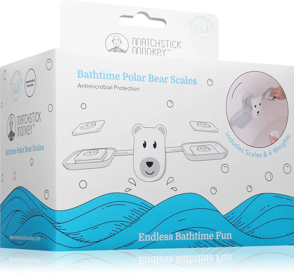 Игрушка для ванны Matchstick Monkey Bathtime Scale Polar Bear, складная, развивающая, 1 шт 12m+