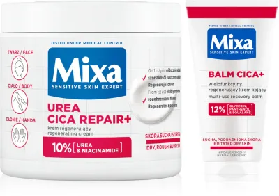 Набор для тела Mixa Cica Repair+ крем и бальзам, 2 предмета, 2 шт