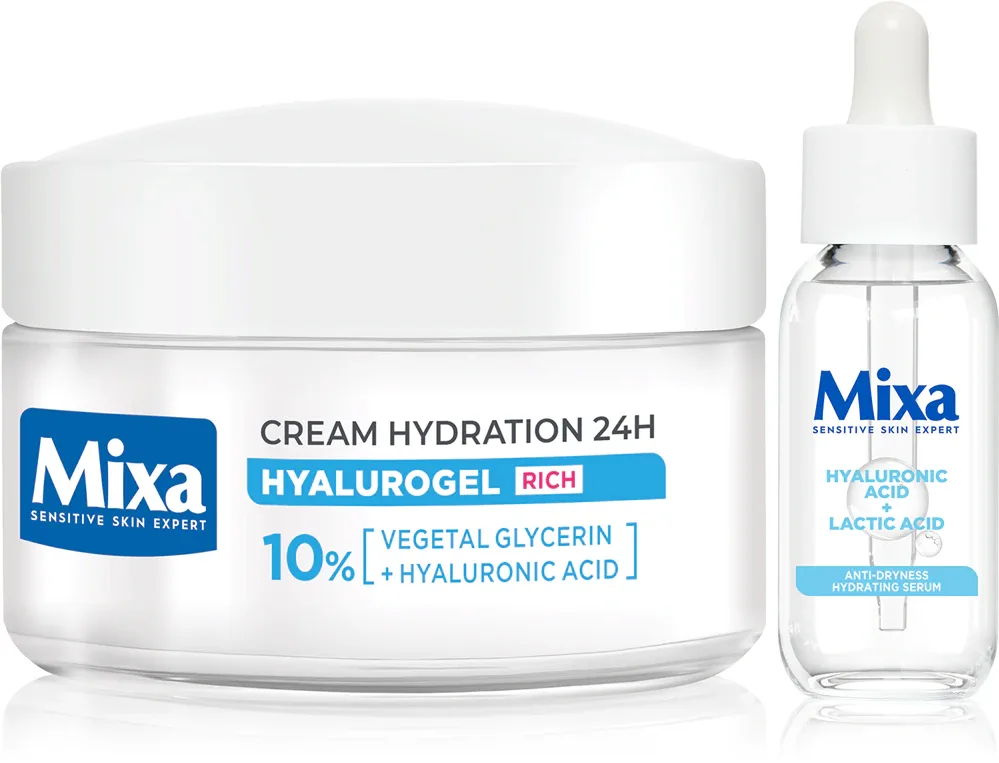 Набор для лица Mixa Allantoin Restore Hyalurogel крем и сыворотка, 2 предмета, 2 шт