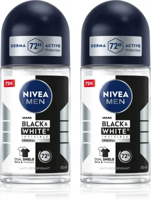 Антиперспирант-ролик NIVEA MEN Black White Invisible Original для мужчин, 50 мл