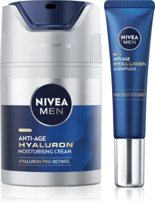 Набор NIVEA MEN Hyaluron, крем для лица и крем для глаз, с гиалуроновой кислотой, 50 мл + 15 мл