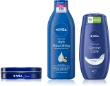 Набор NIVEA Creme, крем, молочко для тела и гель для душа, с миндальным маслом, 150 мл + 400 мл + 250 мл — фото 1